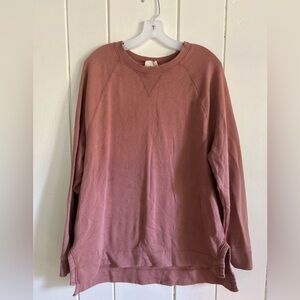 Oversized Long Sleeve Tee- Dusty pink
